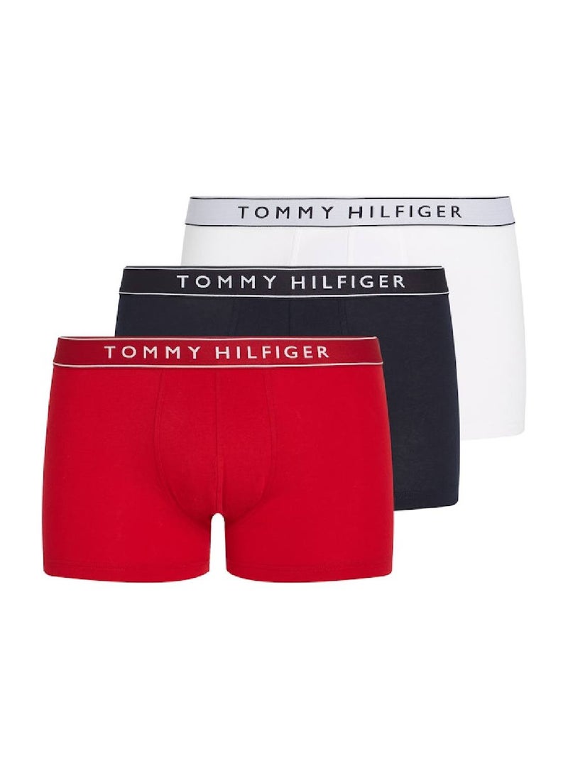 TOMMY HILFIGER Men's 3-Pack Trunks - Cotton, Multicolor 