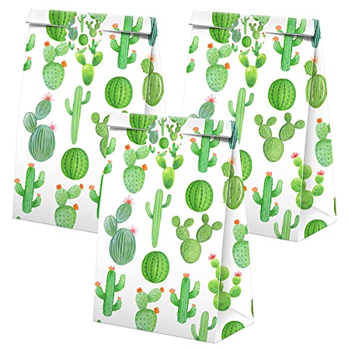 BonBeeDesign Cactus Party Favors Candy Bags with Stickers - Fiesta Goodie Gift Treat Bags - Cactus Themed Birthday Party Supplies - Image 2