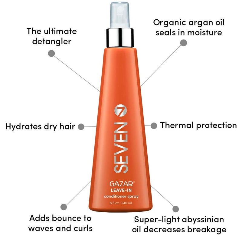 SEVEN GAZAR Hair Care Leave In Conditioner Detangler Spray, Hairspray for Women, Thin Dry Damaged, Curl-Defining, Wavy Curly Hair, Anti Frizz Detangling Spray, 8oz - Image 3