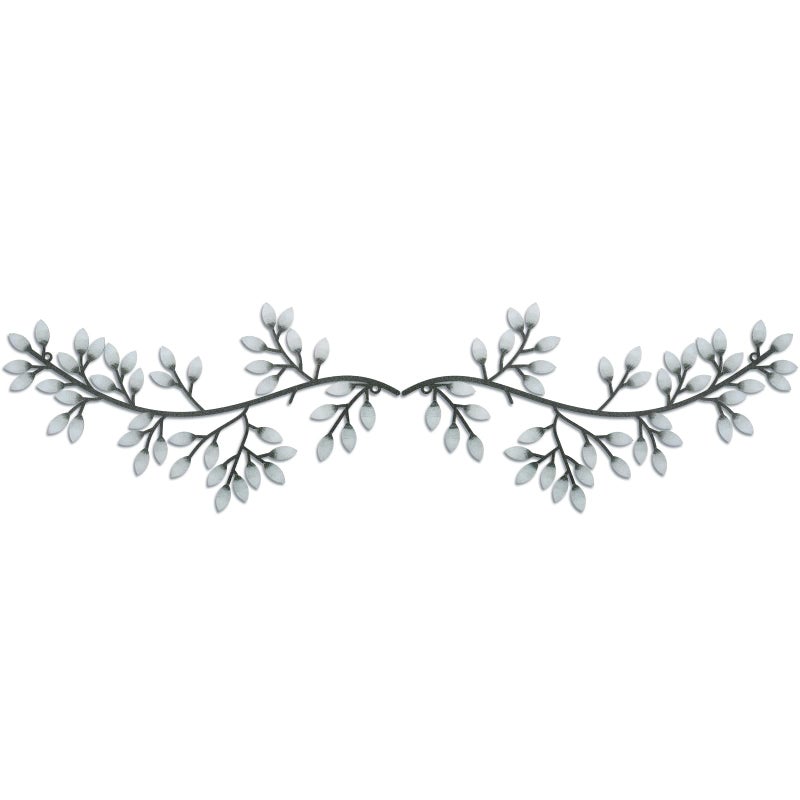 Hotop Hotop 2 Pieces Metal Tree Leaf Wall Decor Vine Olive Branch Leaf Wall Art Wrought Iron Scroll Sculptures Above the Bed Living Room Outdoor DecorationClassic StyleWhite Color 