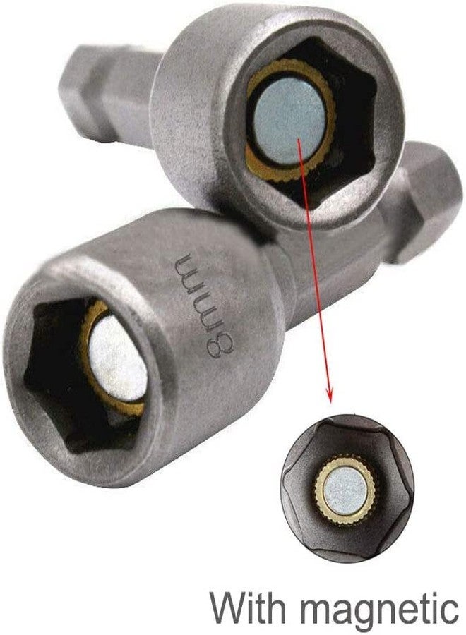 Saim 5/16" Nut Driver Drill Bit Set, 10 PCS Hex Magnetic Impact Nut Setter Socket Driver, 1/4" Hex Shank, 12 x 41mm, Chrome Vanadium Steel - Image 2