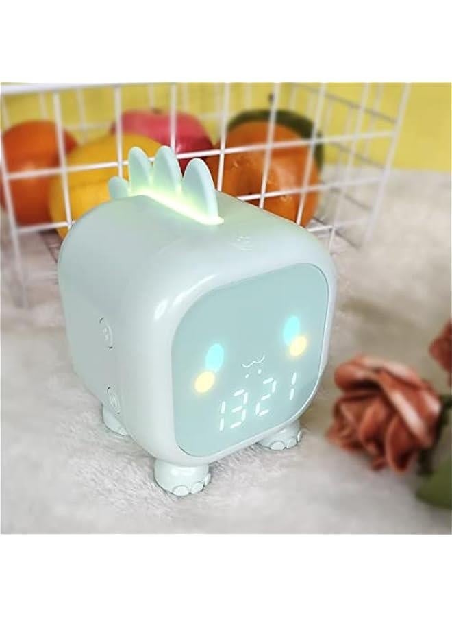 Kids Alarm Clock, Cute Dinosaur Wake up Light Sleep Trainer Clock, Dinosaur Bedroom Decor Alarm Clock Night Light, Birthday Gift for Boys Girls (Green)  - Image 5