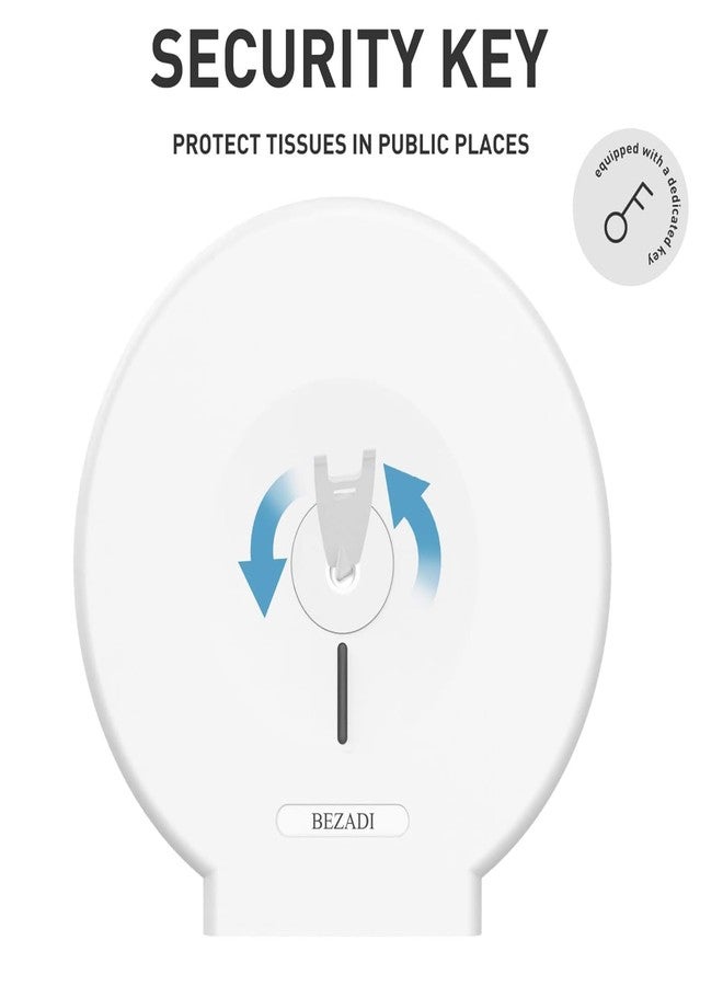 BEZADI Jumbo Toilet Paper Dispenser Wall Mount Waterproof Large Capacity Single Roll for Restrooms with Lock ABS White - Image 5