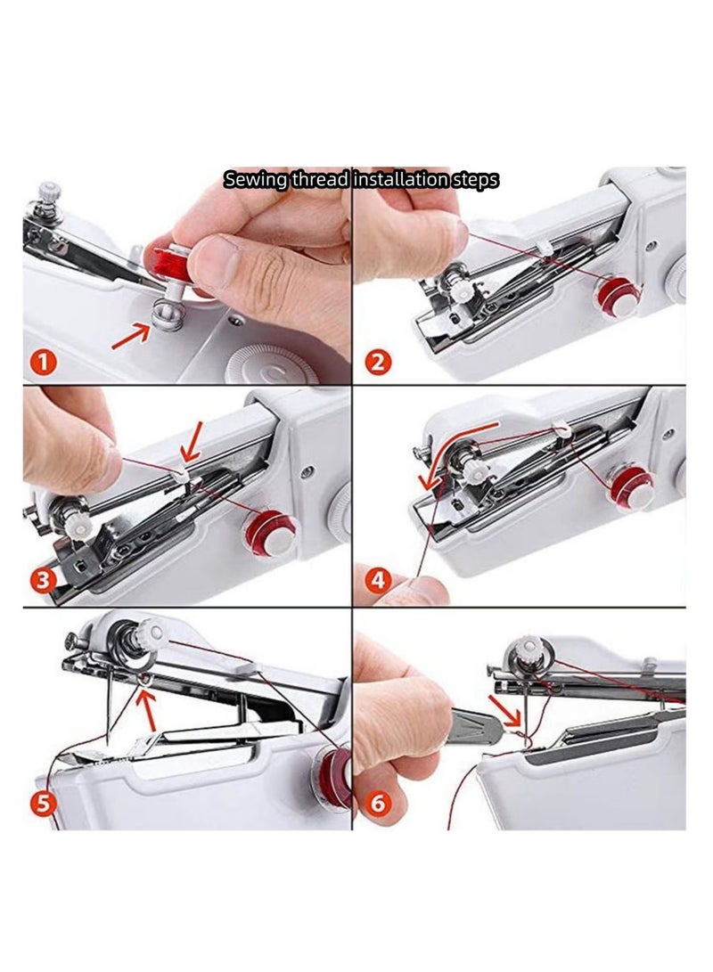 OMEVE Portable Sewing Machine, Portable Handheld Electric Sewing Machine Mini Manual Sewing Machine, Battery-Operated Convenience, Ready-To-Use Accessories Kit, User-Friendly for Beginners - Image 2