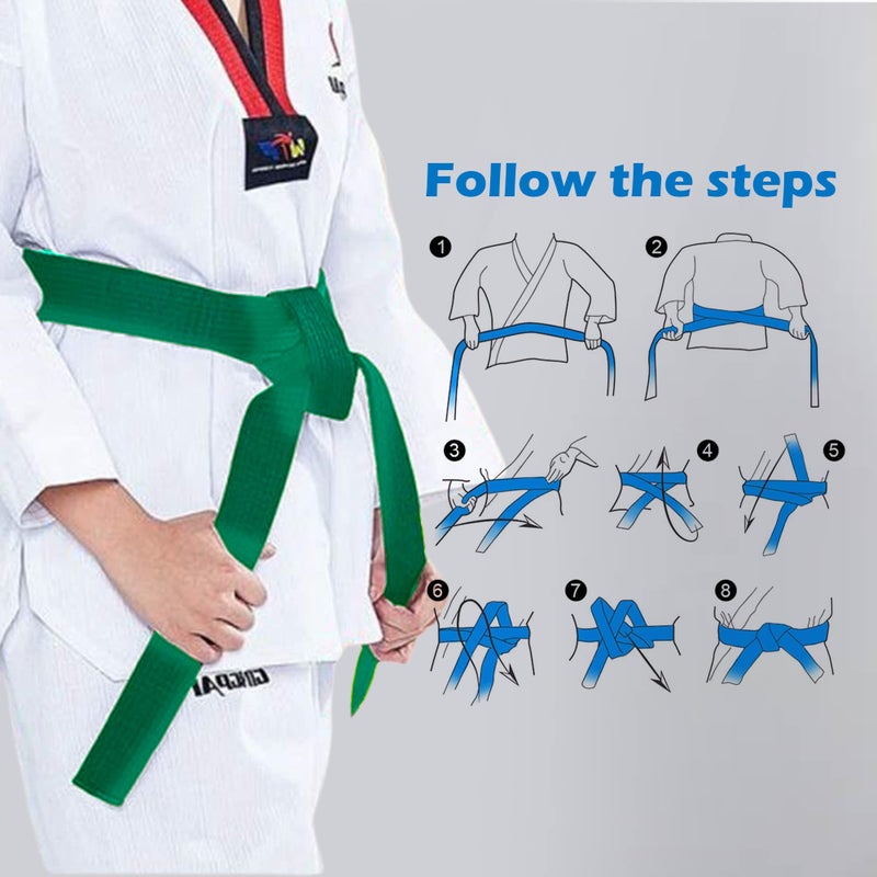 Hithop Hithop 8.6ft Long Soft Belt for Martial Arts Karate Taekwondo Judo (Green)  - Image 4