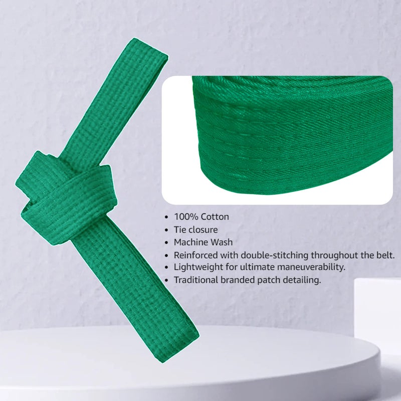 Hithop Hithop 8.6ft Long Soft Belt for Martial Arts Karate Taekwondo Judo (Green)  - Image 3
