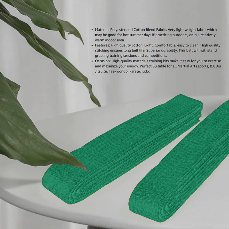 Hithop Hithop 8.6ft Long Soft Belt for Martial Arts Karate Taekwondo Judo (Green)  - Image 5