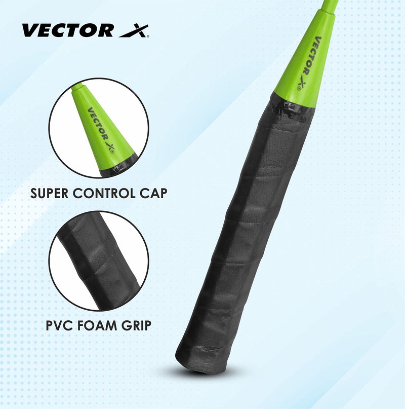 Vector X VXB-80 Badminton Racquet (1 PC Racquet + 3/4 Cover, Green) - Image 5