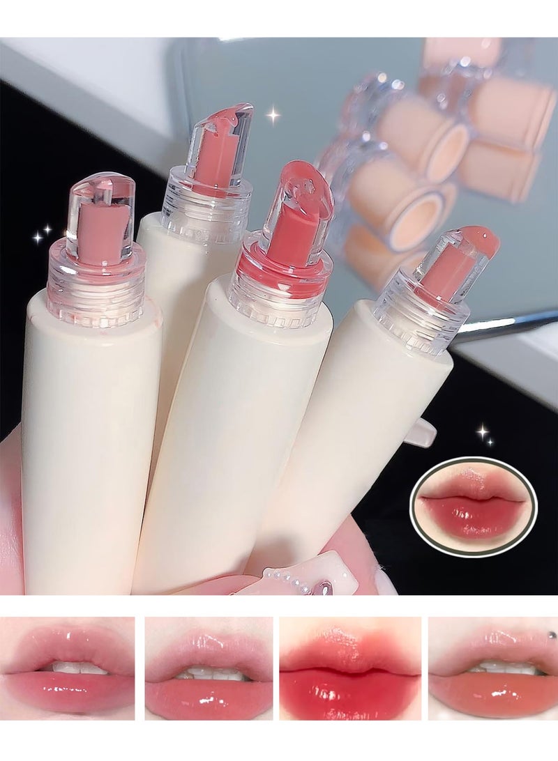 Bukela 4 Pcs Hydrating Jelly Lip Gloss, Long Lasting Waterproof Non-Stick Cup Lip Glaze Set, Moisturizing Tinted Lip Balm, Mirror Liquid Lipsticks Brighten Plumping Lipstick - Image 1