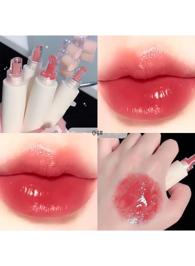 Bukela 4 Pcs Hydrating Jelly Lip Gloss, Long Lasting Waterproof Non-Stick Cup Lip Glaze Set, Moisturizing Tinted Lip Balm, Mirror Liquid Lipsticks Brighten Plumping Lipstick - Image 5