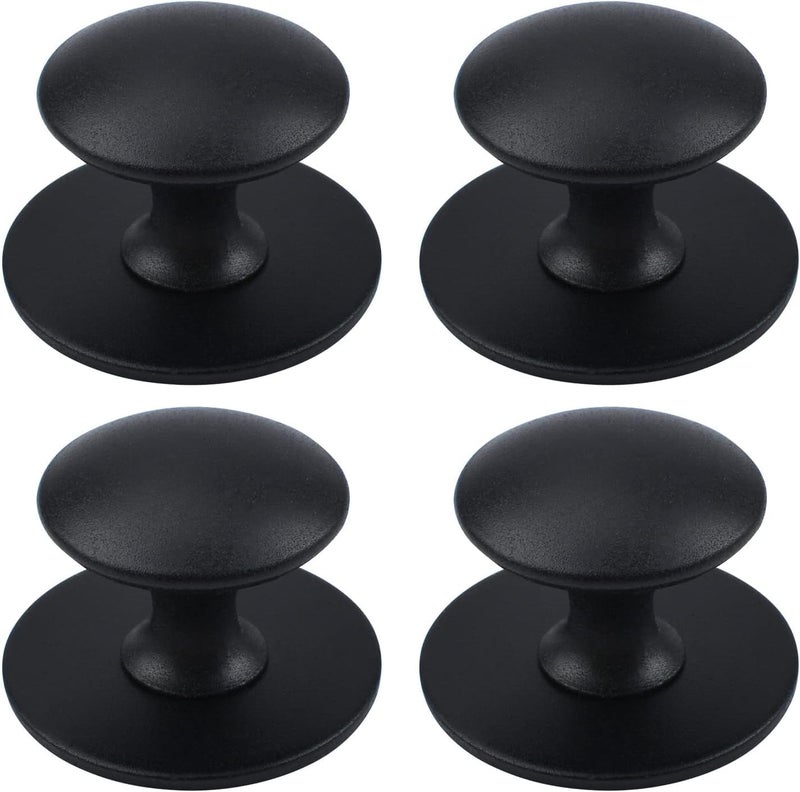 MOROBOR Adhesive Cabinet Knobs 4pcs SelfStick Instant Kitchen Cabinet Knobs Drawer Pulls Stainless Steel Drawer Knobs for Windows Wardrobes Cabinets Drawers Matte Black