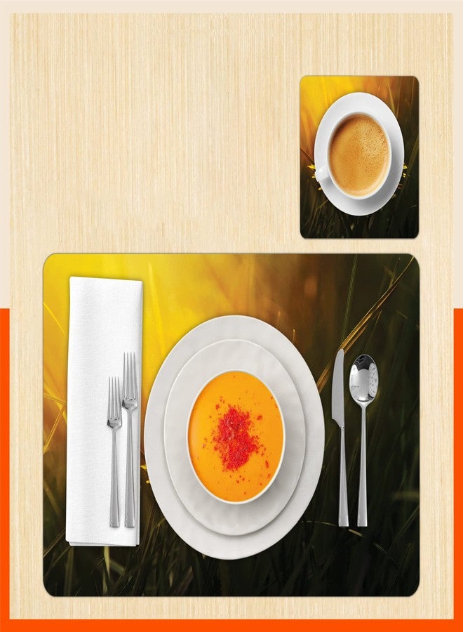 Bathla مفارش طاولة باثلا - طقم من 6 قطع - 45 سم × 30 سم، مصنوعة من مادة PVC، مفارش وأكواب لطاولة الطعام المنزلية | متعددة الاستخدامات، مقاومة للحرارة، مقاومة للماء وقابلة للغسل | ماتوركس (أوباد) - Image 2