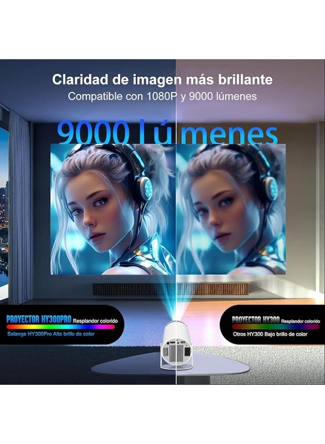 Mini Portable Projector – 1080P HD, 9000 Lumens, Wi-Fi 6 & Bluetooth 5.2, Android 11, Auto Keystone, 270° Rotation – Short Throw Large Screen - Image 3