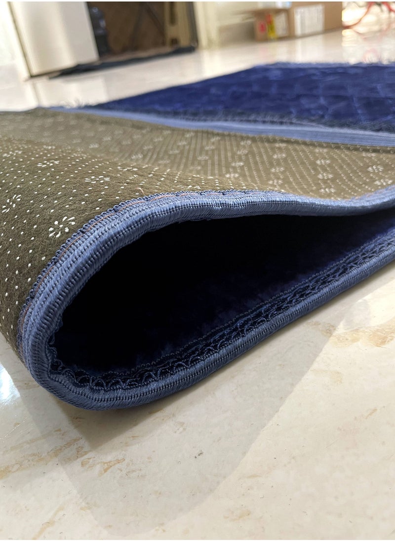 MAXQON Prayer Mat Soft And Thick (Size-80x120cm) Islamic Prayer Rug Musallah, Color Blue  - Image 5
