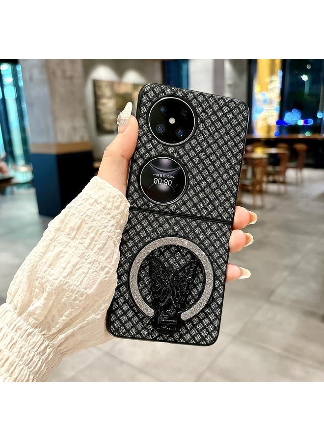 اس-توب جراب لهاتف Huawei P50 Pocket Diamond Rhombus PC Phone Case مع حامل - Image 2