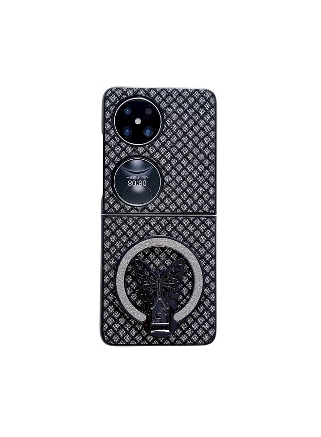 اس-توب جراب لهاتف Huawei P50 Pocket Diamond Rhombus PC Phone Case مع حامل - Image 1