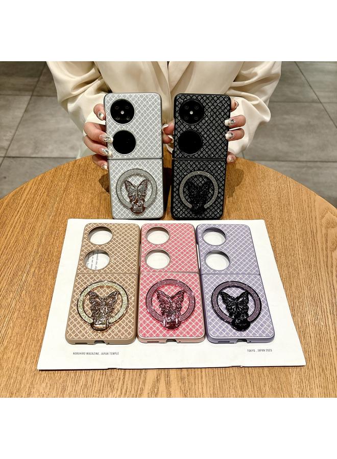 اس-توب جراب لهاتف Huawei P50 Pocket Diamond Rhombus PC Phone Case مع حامل - Image 5