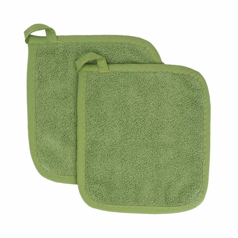 Ritz Terry Potholder & Hot Pad: Unparalleled Heat Resistant  Durable 100% Cotton - Ergonomically Designed for Optimal Grip - Easy-Care Machine Washable  Perfect for Your Kitchen - Cactus Green  2-Pk - Image 5