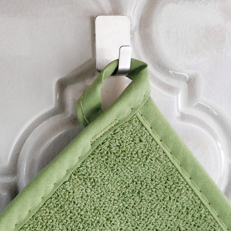 Ritz Terry Potholder & Hot Pad: Unparalleled Heat Resistant  Durable 100% Cotton - Ergonomically Designed for Optimal Grip - Easy-Care Machine Washable  Perfect for Your Kitchen - Cactus Green  2-Pk - Image 4