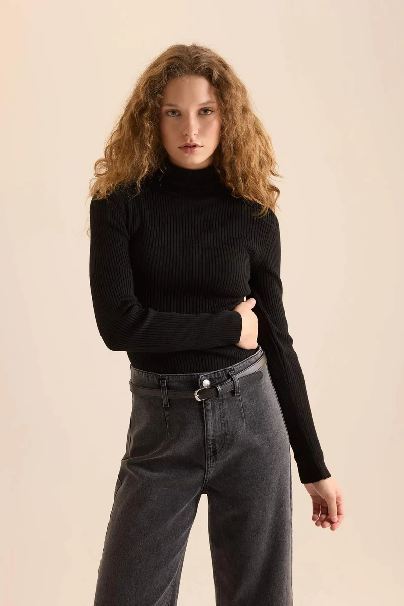 ديفاكتو Slim Fit Turtleneck Knitwear Pullover