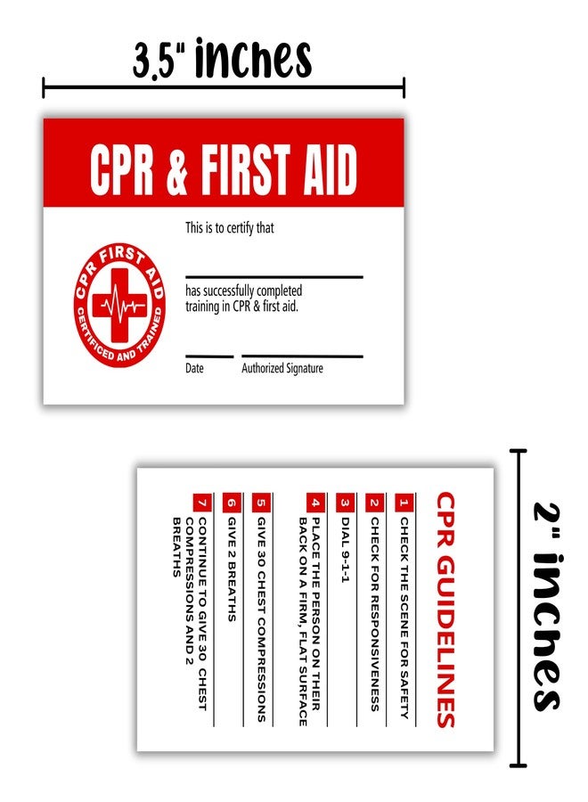 Lashicorn بطاقة محفظة شهادة معتمدة للإسعافات الأولية CPR | 30 حزمة 2x3.5 بوصة ورق كاردستوك تعليمات نصائح دليل جيب اتصالات الطوارئ مدرب الصف - Image 4
