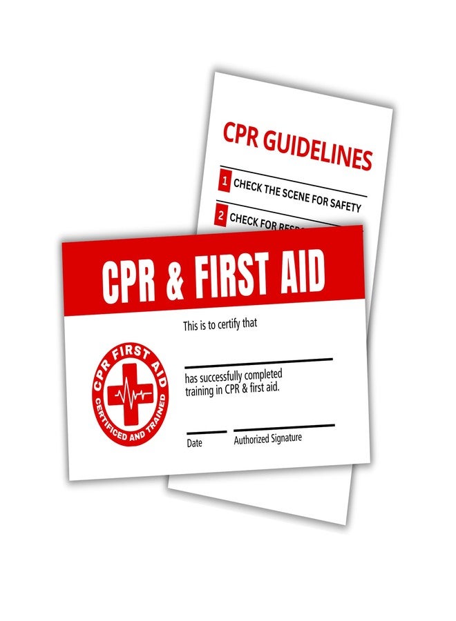 Lashicorn بطاقة محفظة شهادة معتمدة للإسعافات الأولية CPR | 30 حزمة 2x3.5 بوصة ورق كاردستوك تعليمات نصائح دليل جيب اتصالات الطوارئ مدرب الصف - Image 1