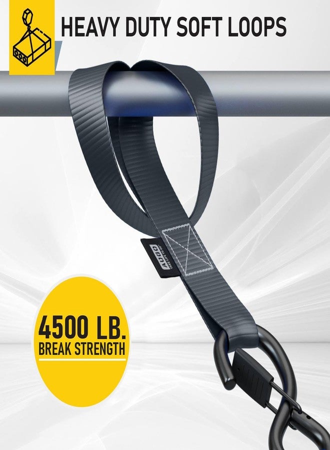 AUGO Soft Loop Tie Down Straps - 1,500 Load Capacity & 4,500 Lbs Breaking Strength - 6 Pack - Loops for Securing ATV, UTV, Motorcycles, Scooters, Dirt Bikes, Lawn & Garden Equipment - by AUGO - Image 2