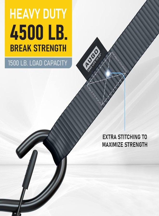 AUGO Soft Loop Tie Down Straps - 1,500 Load Capacity & 4,500 Lbs Breaking Strength - 6 Pack - Loops for Securing ATV, UTV, Motorcycles, Scooters, Dirt Bikes, Lawn & Garden Equipment - by AUGO - Image 3