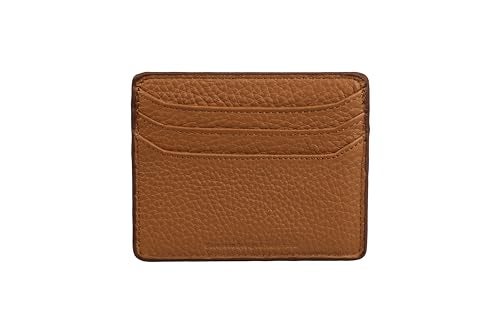 grande 3633 Genuine Leather Card Holder For Women and Men Super Slim Minimalist Small Snap Wallet Camel - Image 3