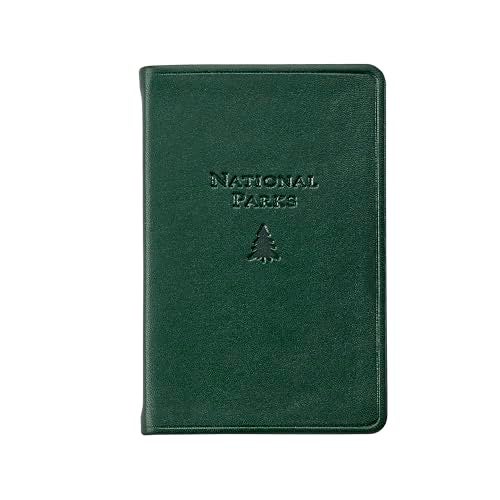 Graphic Image U.S. National Parks Guide & Journal, Genuine Leather, Green, 3.75"x4.8" - Image 1