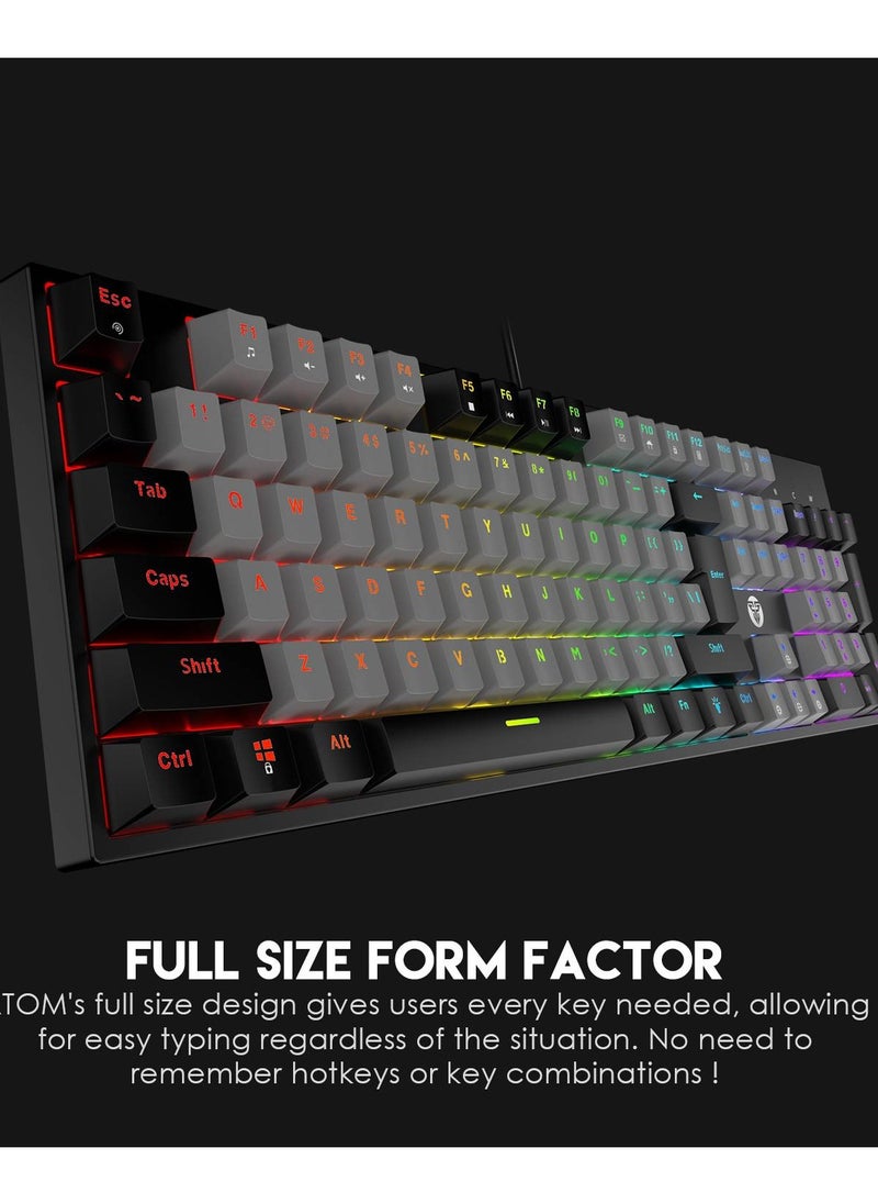 FANTECH - ATOM MK886 RGB Full Mechanical Gaming Keyboard – Red Switch - Double Injection Keycaps - Image 1