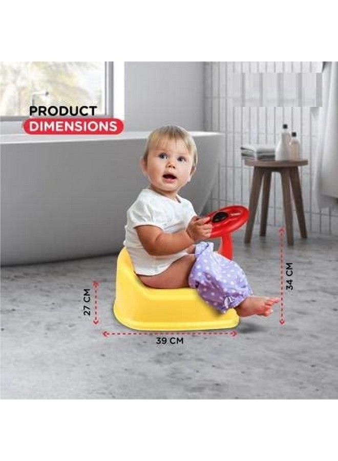 KORBOX Toilet Trainer Potty Training Seat Chair For Kids Infant Potty Toilet Chair With Removable Tray & Closing Lid (Yellow) - Image 3