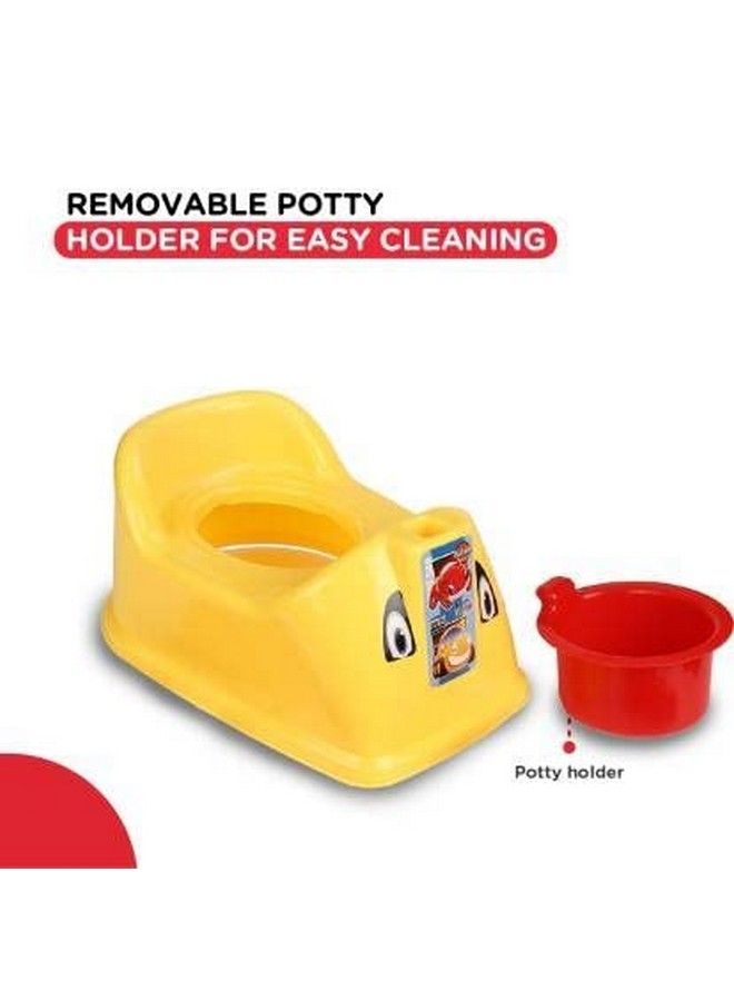 KORBOX Toilet Trainer Potty Training Seat Chair For Kids Infant Potty Toilet Chair With Removable Tray & Closing Lid (Yellow) - Image 5