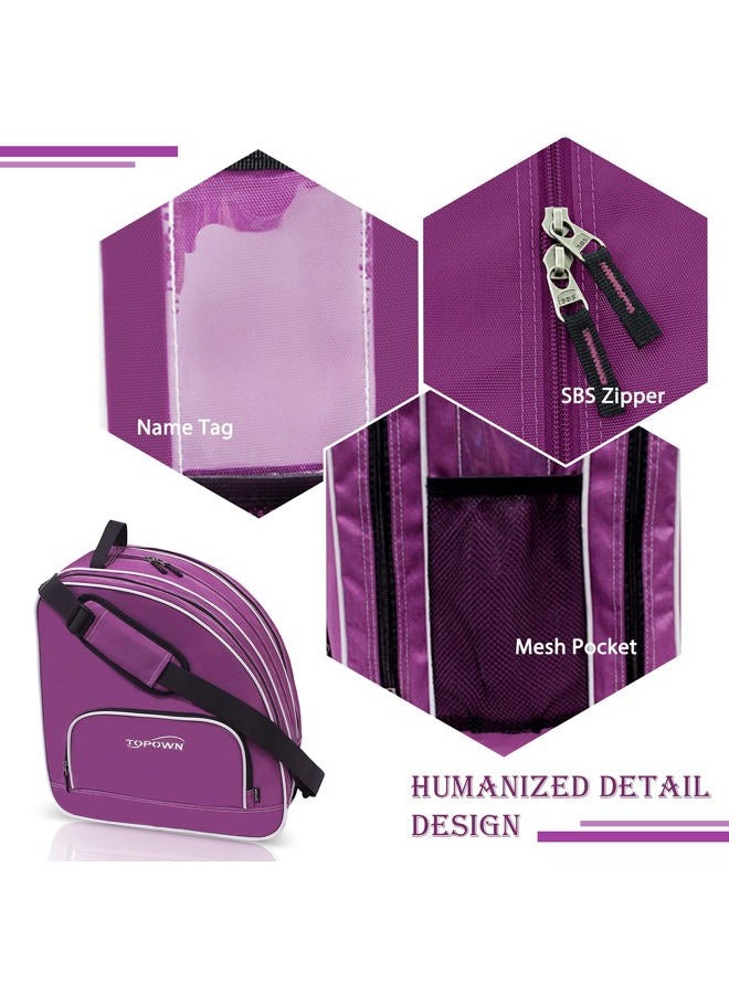 TOPOWN Ice Skate Bag Roller Skates Bag for Men Inline Skate Bag for Women Roller Skate Bag Premium Black Ice Skate Bag Rose Red Rollerblades Bag - Image 3