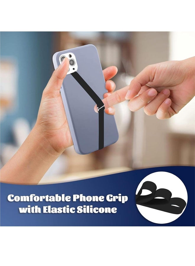 Silicone Phone Grip Strap - Black  Phone Hand Strap Holder with Loop for Cell Phones, iPhone Grip, Finger Holder  Back of Phone Grips, Secure Anti-Slip Grip - Image 2