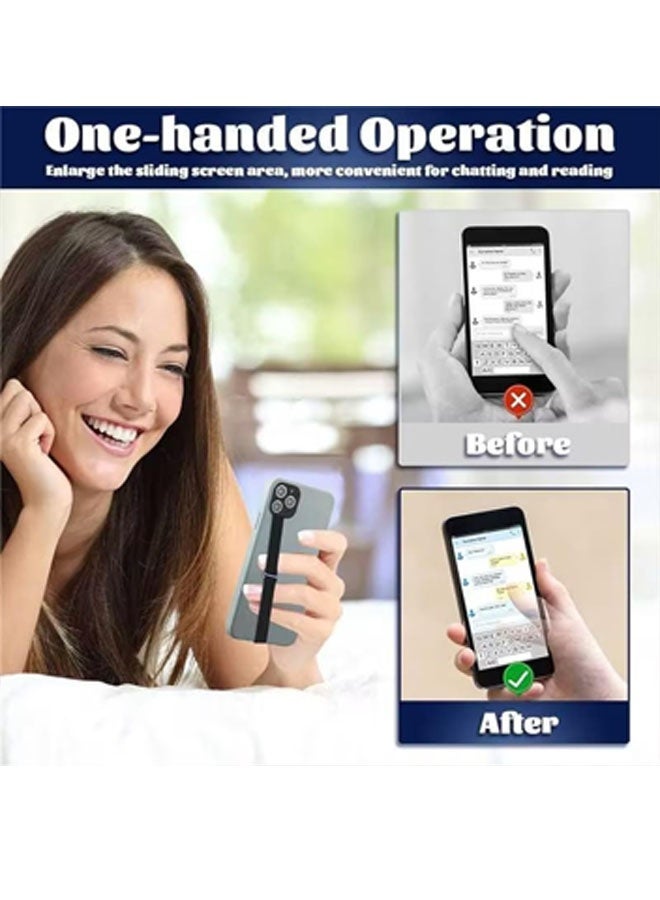 Silicone Phone Grip Strap - Black  Phone Hand Strap Holder with Loop for Cell Phones, iPhone Grip, Finger Holder  Back of Phone Grips, Secure Anti-Slip Grip - Image 4