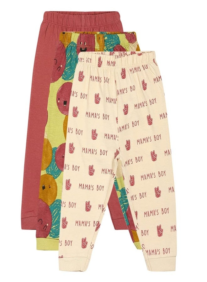 miniklub Baby Full Length Knitted Cotton Multi Color Bottom, Pack Of 3 (3-6M) - Image 1