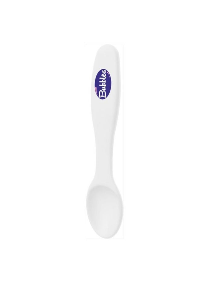 Bubbles Bubbles two Plastic Spoons for Kids-White & Pink  - Image 2
