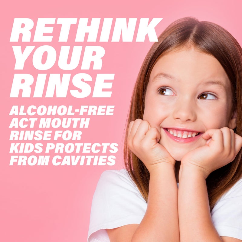 ACT Kids Anticavity Fluoride Mouthwash, Sugar & Alcohol Free Mouth Rinse Strengthens Teeth, Bubble Gum Blowout, 16.9 fl. oz. - Image 3