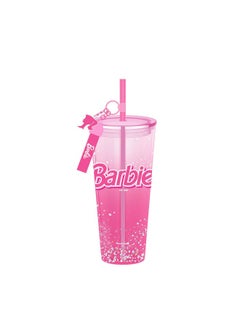 Miniso Keep your drinks cool with this 800ml double-wall plastic tumbler from the Barbie Collection, featuring a gradient color design. 