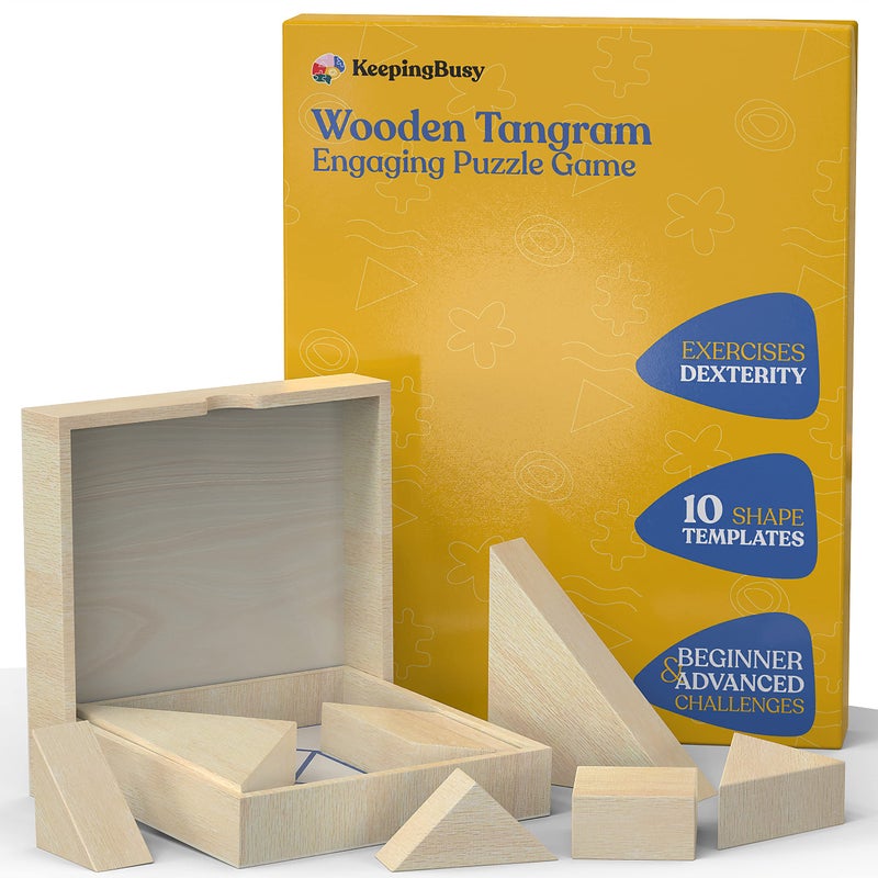 Keeping Busy Tangrams With Templates Dementia Activities for Seniors Brain Games for Adults Dementia Products for Elderly Alzheimers Products for Elderly Memory Games for Seniors Alzheimers Activities