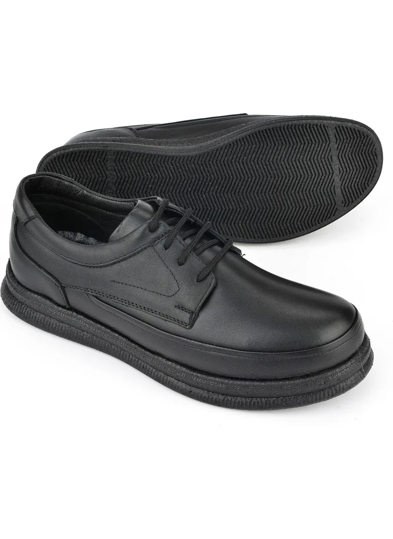 زيا , Men's Leather Comfort Shoes 14310ZCL04 Black