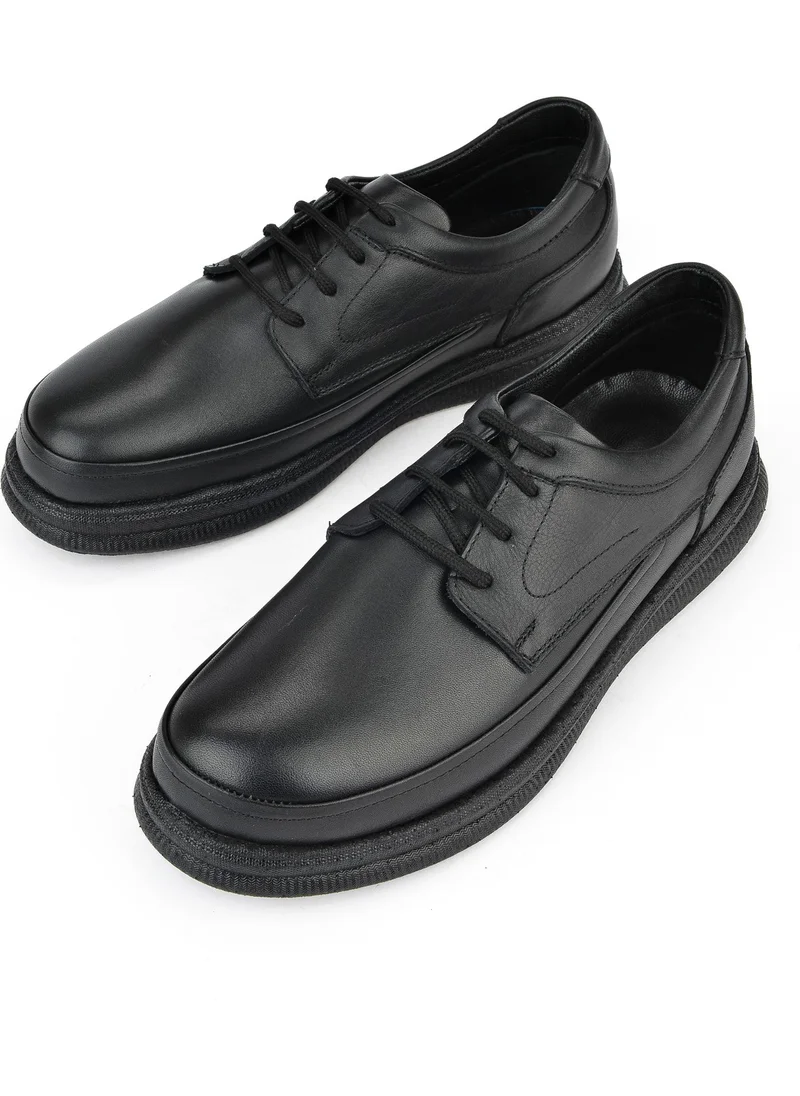 زيا , Men's Leather Comfort Shoes 14310ZCL04 Black