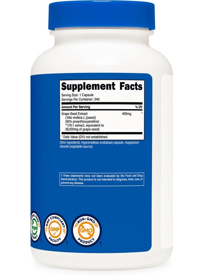 مستخلص بذور العنب من نيوتريكوست، 28000 ملغ، 240 كبسولة - غير معدل وراثيًا، خالٍ من الغلوتين، مناسب للنباتيين - Image 5