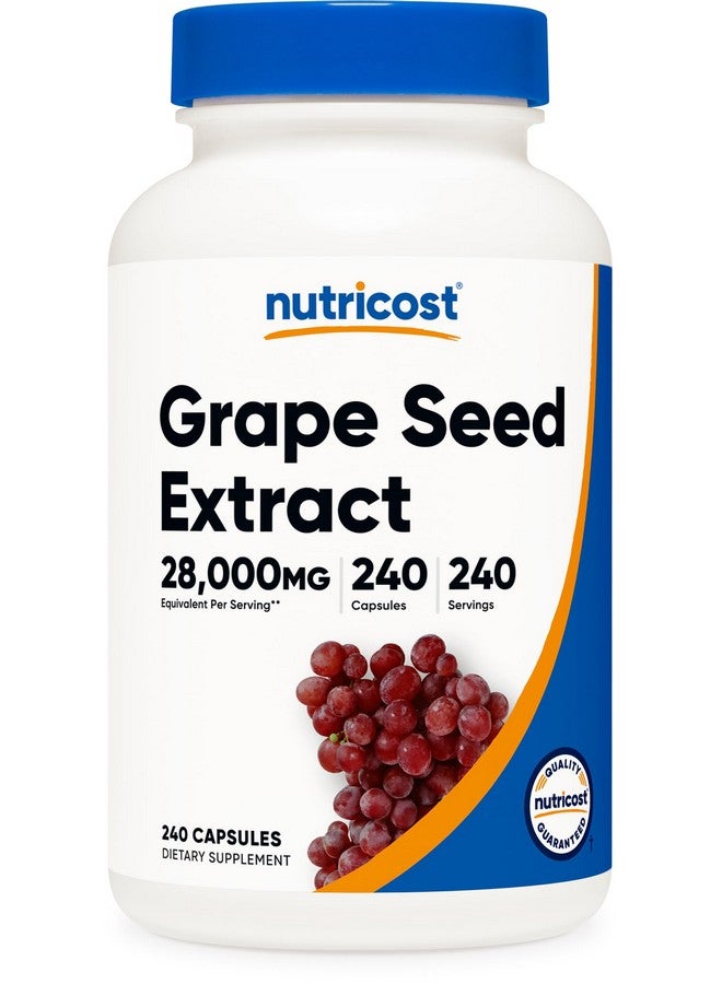 مستخلص بذور العنب من نيوتريكوست، 28000 ملغ، 240 كبسولة - غير معدل وراثيًا، خالٍ من الغلوتين، مناسب للنباتيين - Image 1
