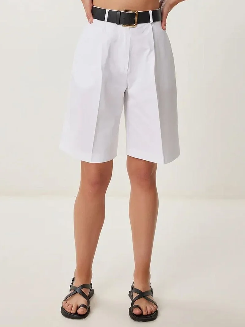 Happiness İstanbul ISTANBUL Belted woven tailored shorts