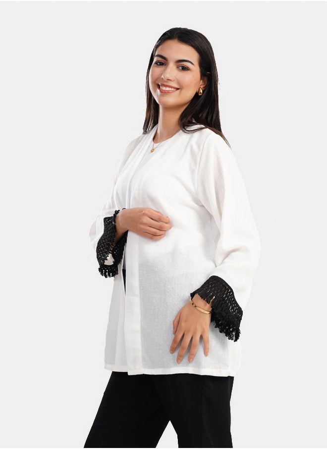 Clue Cardigan with Fringe Cuffs  - Image 2
