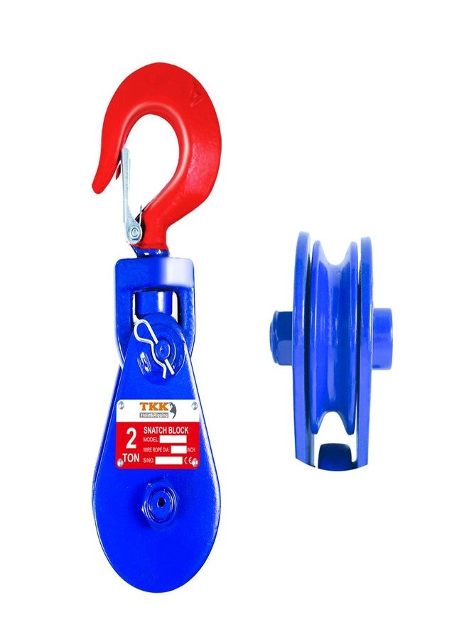 TKK 2 Ton Block with Swivel Hook, 3" Sheave for 3/8" Wire Rope - Heavy-Duty Pulley 4400lbs for Efficient Towing and Recovery Operations on Rollback, Wrecker, and Car Hauler Winches - Image 1