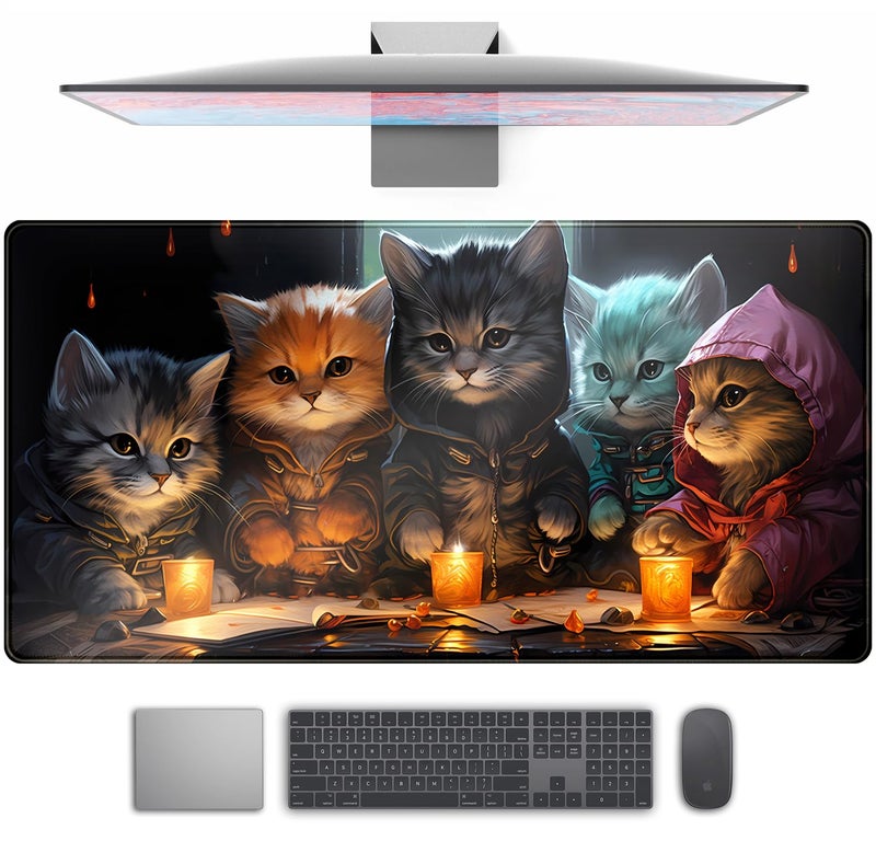 TENG DA QING Commander Roleplay Desk Pad Mat Role Gaming XXL Big Mouse Pad Gaming Tabletop Game Gamer Gift - Mousepad XXL Laptop Computer Keyboard Pad with Stitched Edges Anti-Slip Funny Deskpad 31.5x15.7 in - Image 1