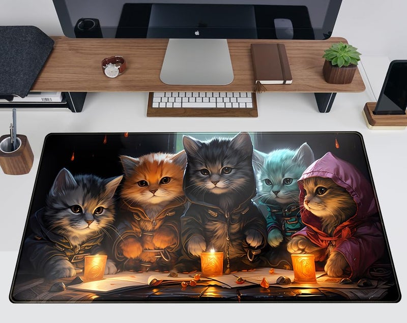 TENG DA QING Commander Roleplay Desk Pad Mat Role Gaming XXL Big Mouse Pad Gaming Tabletop Game Gamer Gift - Mousepad XXL Laptop Computer Keyboard Pad with Stitched Edges Anti-Slip Funny Deskpad 31.5x15.7 in - Image 2